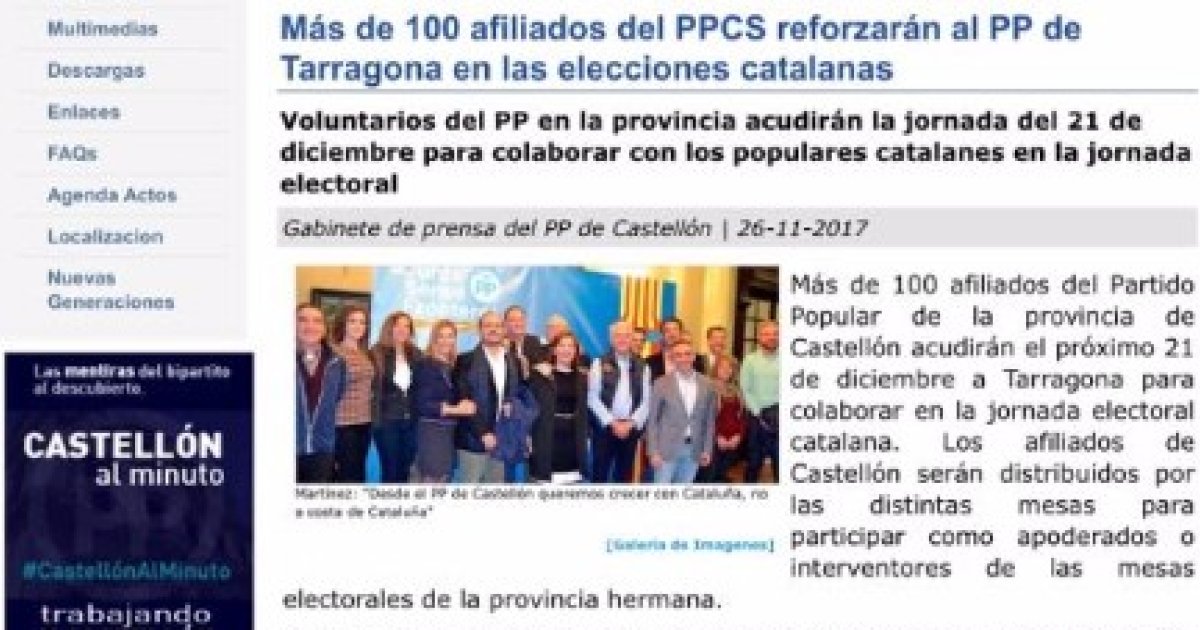 El Pp De Castell N Ensalza Los Lazos Culturales Y Ling Sticos Con