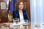 La ministra de Hacienda, María Jesús Montero, durante una reunión en la sede del Ministerio, a 10 de marzo de 2025, en Madrid (España).