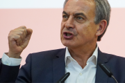 El expresidente del Gobierno, José Luis Rodríguez Zapatero, en un acto del PSOE.