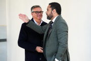 El secretario general de Vox, Ignacio Garriga, junto al portavoz de Vox en el Parlamento andaluz, Manuel Gavira.