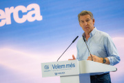 El presidente del PP, Alberto Núñez-Feijóo, en Barcelona