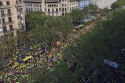 El Paseo de Gracia, en Barcelona, durante la Diada