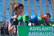 La candidata de Adelante Andalucía a las elecciones del 19J, Teresa Rodríguez, en Cádiz.