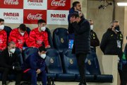 Simeone, lamentándose en un momento del partido del Atlético frente al Villarreal.