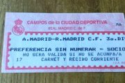 Entrada del partido de Copa del Rey que el Atlético de Madrid disputó contra el Real Madrid C en la Ciudad Deportiva.