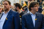 Oriol Junqueras y Carles Puigdemont en octubre de 2017