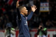 Mbappé, celebrando un gol con la camiseta del PSG.