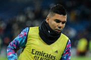 Casemiro calentando antes de un partido esta temporada.