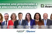 Cartel con los candidatos por provincias del PP a las elecciones autonómicas.