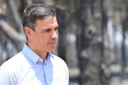 Pedro Sánchez visitando un incendio en Aragon