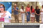 Momento en el que Ana Rosa Quintana se enfada porque ve al reportero de Sonsóles Ónega en la misma entrevista que su programa.