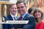 El presidente del Gobierno, Pedro Sánchez, junto a su esposa, Begoña Gómez.