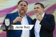 El presidente de ERC, Oriol Junqueras, y el coordinador de EH Bildu, Arnaldo Otegi.