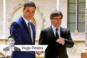 Pedro Sánchez junto a Carles Puigdemont