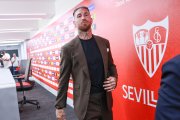 Sergio Ramos, hace un mes, en su despedida del Sevilla.