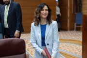 La presidenta de la Comunidad de Madrid, Isabel Díaz Ayuso, llega a la Asamblea de Madrid durante el anterior curso político.