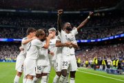 Los jugadores del Real Madrid celebran un gol