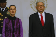 La nueva presidenta de México, Claudia Sheinbaum, y el anterior presidente, López Obrador.