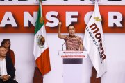 Mexico’s President-elect Claudia Sheinbaum Pardo  speaking  during the Installation of the VII Extraordinary National Congress of MORENA, at the World Trade Center (WTC). on September 22, 2024 in Mexico City, Mexico.