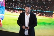 El Kun Agüero, el día que anunció su retirada del fútbol en Barcelona.