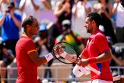 Rafa Nadal y Novak Djokovic durante un partido.