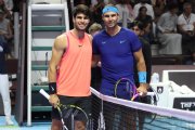 Alcaraz y Nadal, anoche en Riyad