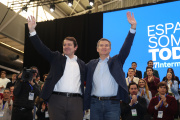 El presidente de Castilla y León, Alfonso Fernández Mañueco, y el presidente del Partido Popular, Alberto Núñez Feijóo.