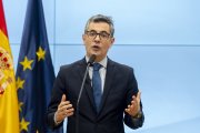 El ministro de la Presidencia, Justicia y Relaciones con las Cortes, Félix Bolaños, en un acto, este viernes, en la Generalitat.