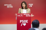 Esther Peña, en la sede socialista de la madrileña Calle Ferraz