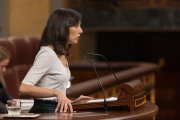 La portavoz de Unidas Podemos en el Congreso, Ione Belarra, interviene durante una sesión plenaria en el Congreso de los Diputados, a 12 de febrero de 2025, en Madrid (España). 