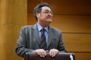 El Fiscal General del Estado, Álvaro García Ortiz, durante su comparecencia en la Comisión de Justicia, en el Senado, a 18 de febrero de 2025, en Madrid (España).