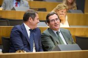 Archivo - El presidente de Cepyme, Gerardo Cuerva (i), y el presidente de la CEOE, Antonio Garamendi (d), en una imagen de archivo.