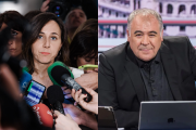 La secretaria general de Podemos, Ione Belarra, y el presentador de La Sexta, Antonio García Ferreras.