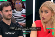 Afra Blanco discutiendo con uno de los empresarios durante 'laSexta Xplica'.
