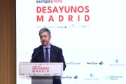 El consejero de Presidencia, Justicia y Administración Local de la Comunidad de Madrid, Miguel Ángel García Martín, interviene durante un Desayuno Madrid, en el Auditorio Meeting Place de Castellana, a 7 de abril de 2025, en Madrid (España). El encuentro ha sido organizado por Europa Press.

Marta Fernández / Europa Press
07/4/2025