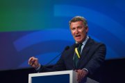El presidente del PP, Alberto Núñez Feijóo , durante el Congreso del Partido Popular Europeo (PPE), en la Feria de Valencia, a 29 de abril de 2025, en Valencia, Comunidad Valenciana (España). Este martes, 29 de abril, arranca el Congreso del Partido Popul.