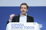 El portavoz del PP, Borja Sémper, durante una rueda de prensa posterior al Comité de Dirección del PP.