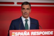 El secretario general del PSOE y presidente del Gobierno, Pedro Sánchez, durante una rueda de prensa, en la sede del PSOE de la calle Ferraz, a 16 de junio de 2025, en Madrid (España). 