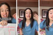 Captura del vídeo de la traumatóloga geek explicando el reflujo gastroesofágico y la postura al dormir.