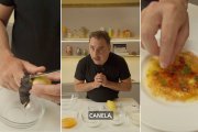 El chef Jordi Roca da el toque final a su carpaccio de higos, un postre de temporada que combina frescura, aroma y una presentación irresistible.