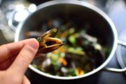 Un mejillón recién abierto muestra la esencia del mar y el jugo que los chefs aprovechan como base de salsas y escabeches.