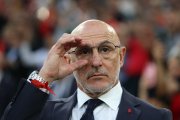 STUTTGART, GERMANY - JUNE 05: Luis de la Fuente, Manager of Spain, looks on prior to the UEFA Nations League 2025 semifinal match between Spain and France at Stuttgart Arena on June 05, 2025 in Stuttgart, Germany. (Photo by Alexander Hassenstein/Getty Images)