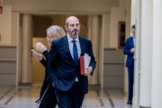 El presidente del Senado, Pedro Rollán, a su llegada a una sesión de control al Gobierno 18/11/2025