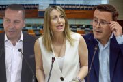 María Guardiola (PP), Óscar Fernández (VOX) y Miguel Ángel Gallardo (PSOE). Candidatos a la presidencia de la Junta de Extremadura