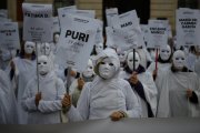 Manifestaciones en Madrid contra la violencia machista.
