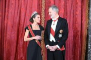 Don Felipe y Doña Letizia durante la cena de gala en honor al presidente de Alemania.