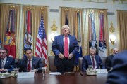 United States President Donald J Trump stands-up to depart after holding a meeting with his Cabinet in the Cabinet Room of the White House in Washington, DC, USA, on Tuesday, December 2, 2025.  Pictured from left to right: United States Secretary of the Interior and Chair, National Energy Council and White House Energy Czar Doug Burgum; United States Secretary of State Marco Rubio, United States Secretary of War Pete Hegseth and United States Secretary of Commerce Howard Lutnick..Credit: Yuri Gripas / Pool via CNP