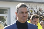 Pedro Sánchez, en Adamuz, este lunes 19 de enero.