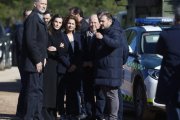 El rey Felipe y la reina Letizia con el alcalde de Adamuz, Rafael Ángel Moreno y la ministra de Hacienda, María Jesús Montero