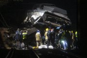 El tren accidentado, a 20 de enero de 2026, en Gelida, Barcelona, Catalunya (España).